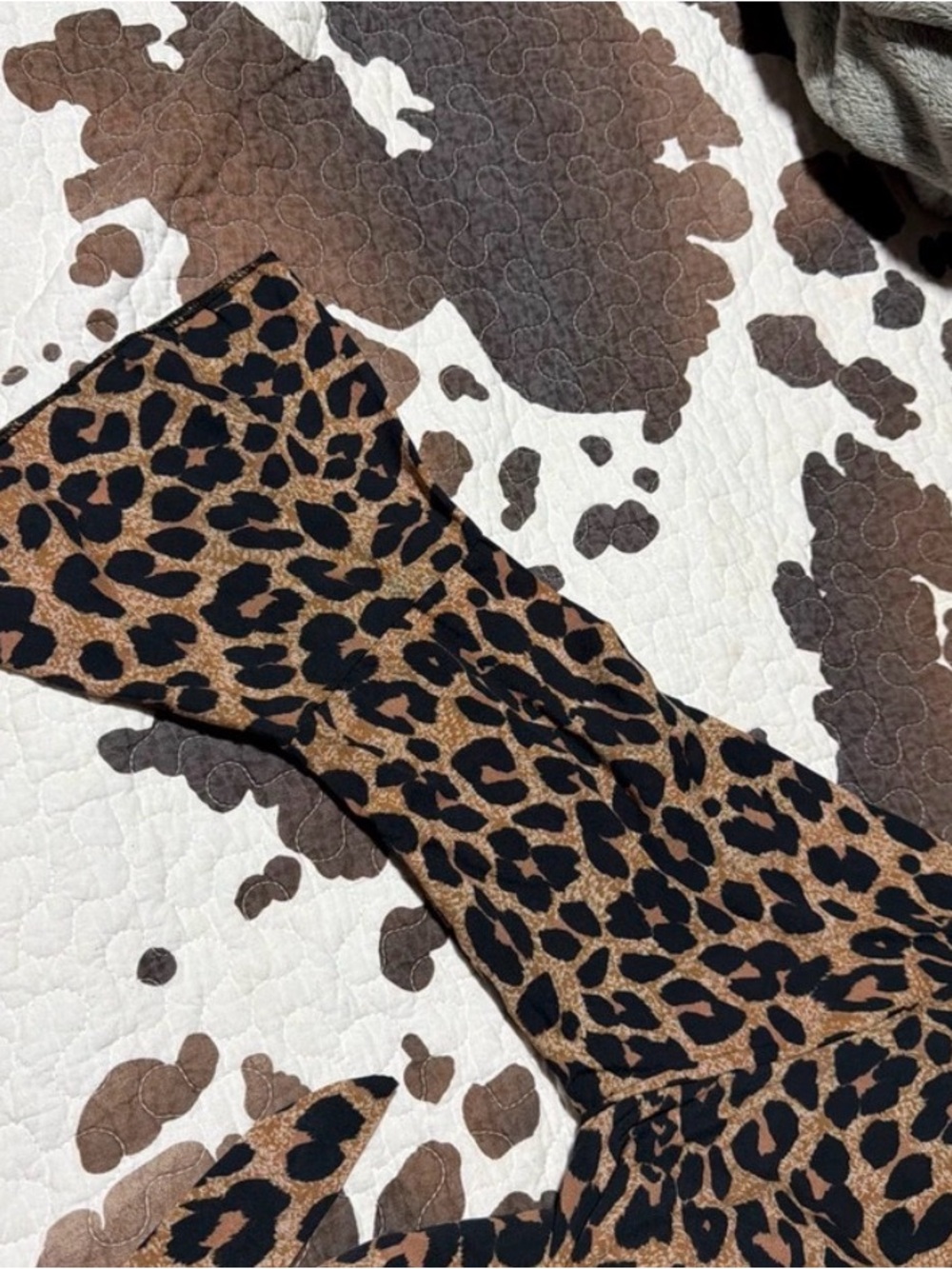 Ladies Leopard Print long dress Brown/Black